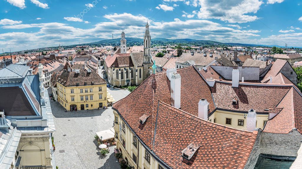 Sopron Tűztorony és belváros panoráma